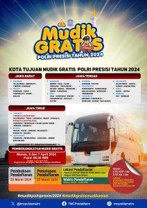 Ayo…Daftar Program Mudik Gratis Polri Presisi 2024 Catat Tempat dan Syarat Pendaftarannya 