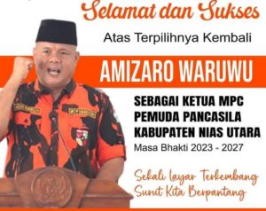 Amizaro Waruwu terpilih secara Aklamasi sebagai Pengurus MPC PEMUDA PANCASILA NIAS UTARA