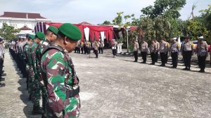 TNI – POLRI Gelar Simulasi Menjelang Penetapan No Urut Paslon Bupati/Wakil Bupati Kampar