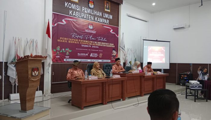 KPU Kampar Gelar Rapat Pleno Penetapan Pasangan Calon Terpilih, Sesuai Putusan Mahkamah Konstitusi