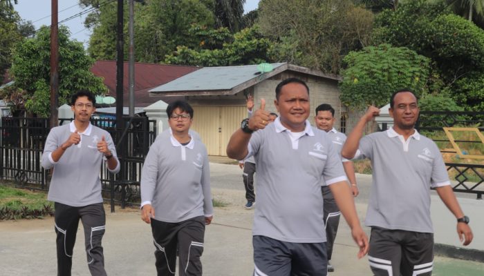 Jaga Kebugaran dan Kekompakan, Lapas Pasir Pangaraian Gelar Jalan Santai