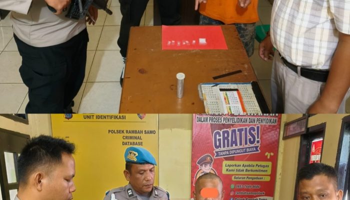 Polsek Rambah Samo Sikat Jaringan Pengedar Sabu, Dua Tersangka Dibekuk