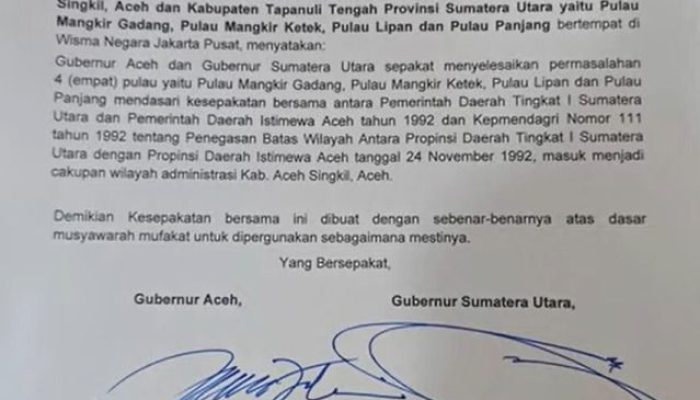 Akhiri Sengketa Wilayah, Aceh dan Sumut Sepakat Empat Pulau Resmi Masuk Aceh!