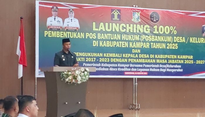 Bupati Kampar Ahmad Yuzar, Hadiri Launching Pembentukan Posbakum Desa