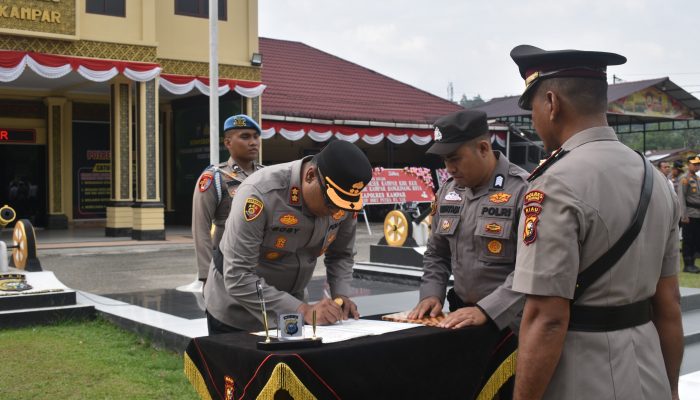 Kapolres Kampar AKBP Boby Putra R.S., S.I.K Pimpin Sertijab Beberapa PJU, Berikut Daftarnya