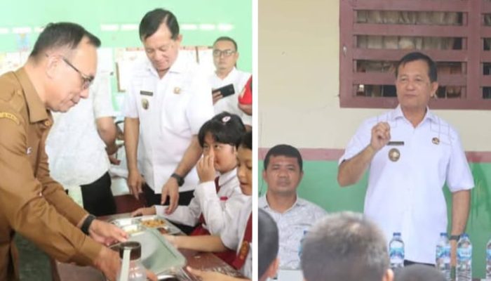 Wakil bupati nias utara Yusman Zega bersama Anggota DPR,launching MBG Di Tuhemberua