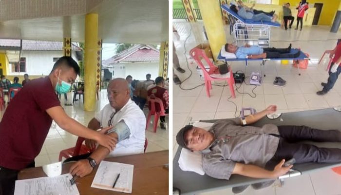Aksi donor darah oleh PPNI Nias Utara Kerjasama UTD Rumah Sakit Tafaeri