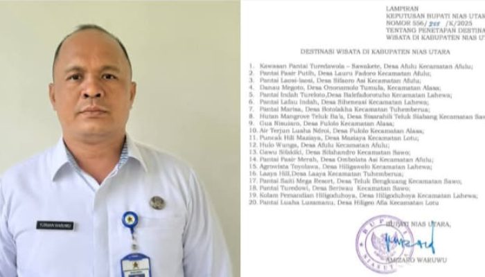 Pemda Nias Utara Tetapkan 20 Tempat Destinasi Wisata,Berikut Daftarnya