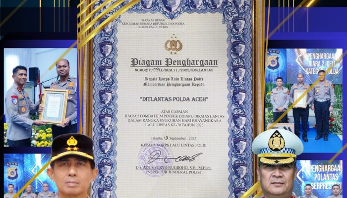 Ditlantas Polda Aceh Ukir Prestasi di Tingkat Nasional, Film Pendek Keselamatan Lalu Lintas Raih Juara