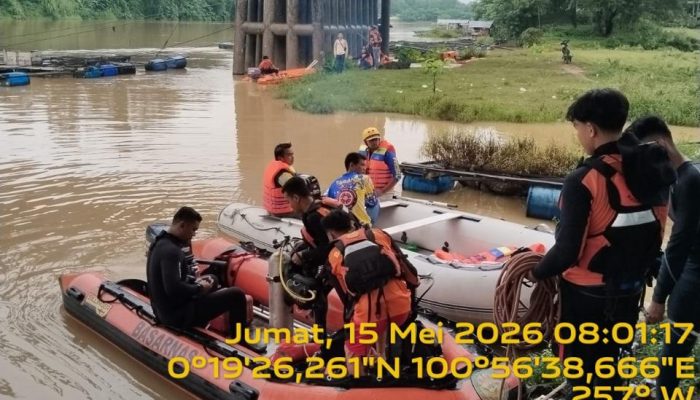 Bersama Satgas Gabungan, BPBD Gelar Pencarian Penyisiran Korban Tenggelam Disungai Kampar