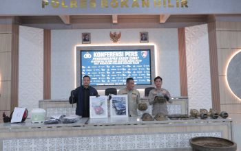Polres Rohil Ungkap Pencurian Dupa (Hiolo) Dikelenteng Sungai Bakau